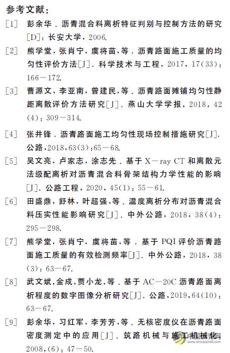 基于构造深度的沥青路面离析评价分析 沥青网，sinoasphalt.com